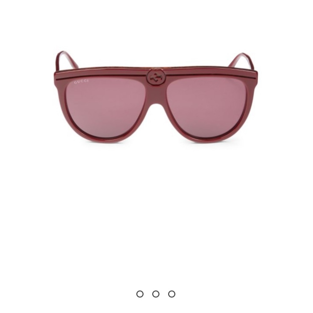Gucci 61MM Oval Sunglasses - Burgundy